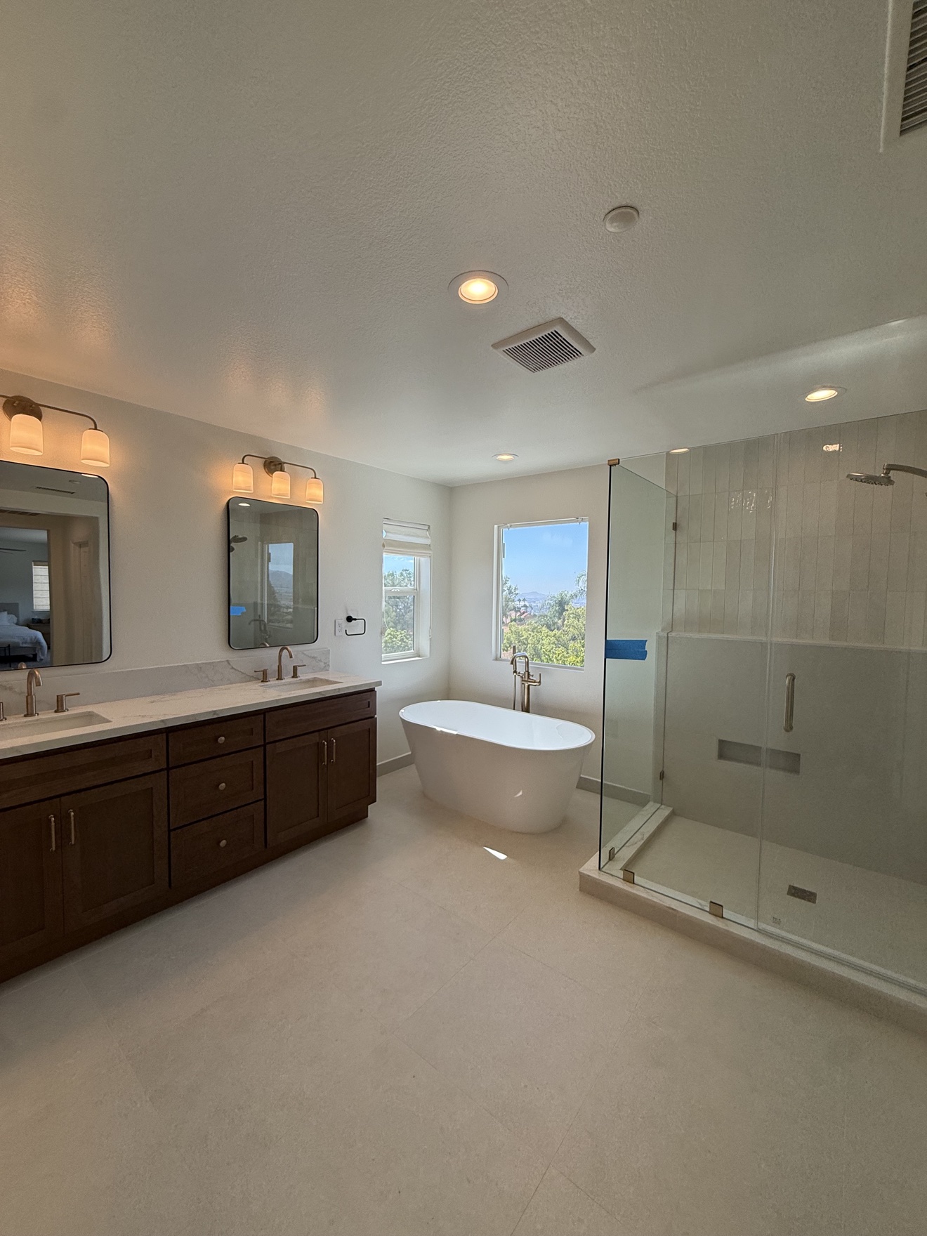 Bathroom vanity lighting and recessed lights